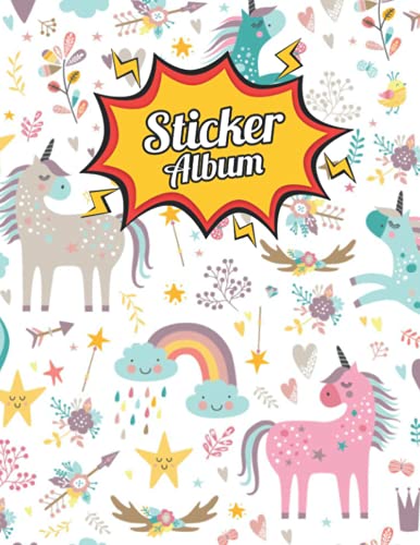 Unicorn Sticker Album: Unicorn Sticker Album for Collecting Stickers, Blank Reusable Sticker Book Collecting Album | lovely Unicorn Sticker Collection Album for Girls Kids and Adults.