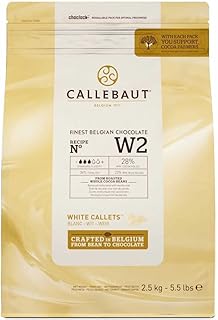Callebaut Recipe No. W2 Finest Belgian White Chocolate With 28% Cacao, 2...
