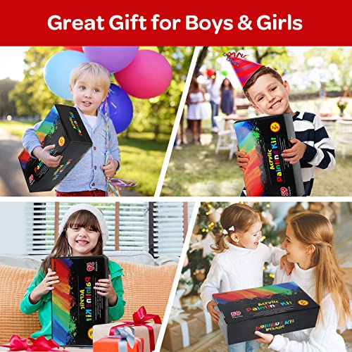 MMARTE-59pcs-Acrylic-Paint-Set-Art-Supplies-Kit-With-24-Non-Toxic-Paints-Easel-Brushes-Canvas-for-Kids-Artists-and-Beginners