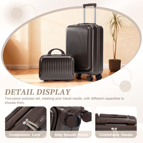 Image of 20 /14 Inch Hardside Luggage, Durable ABS Suitcase with Spinner Wheels