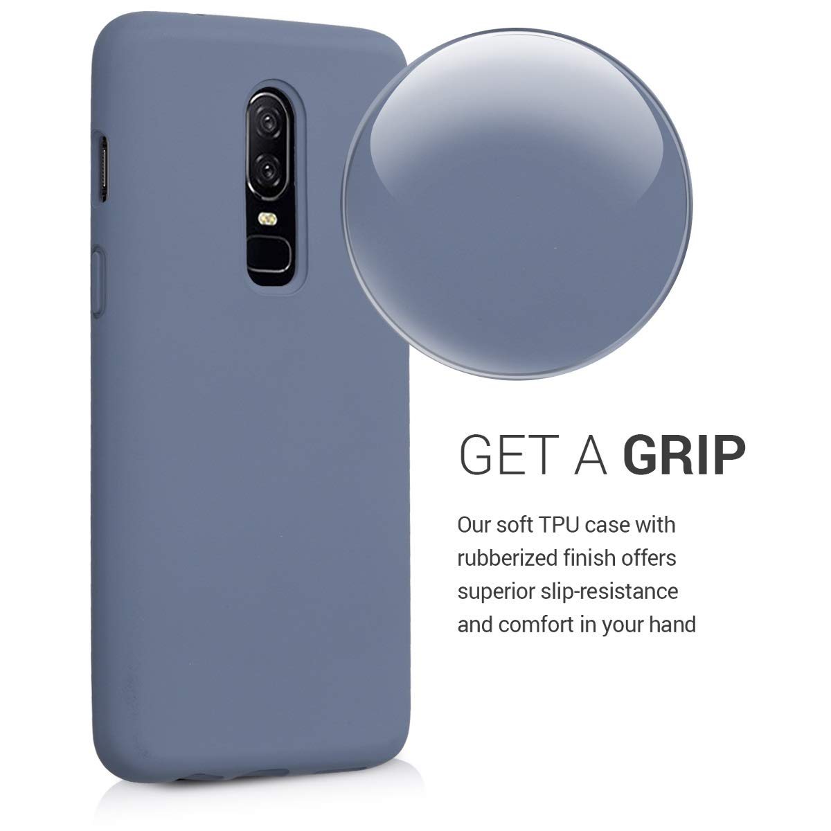 Kwhand Hülle Für OnePlus 6 – Weiche Silikonhülle, Rutschfest, Kabellos Ladbar (Arctic Night)