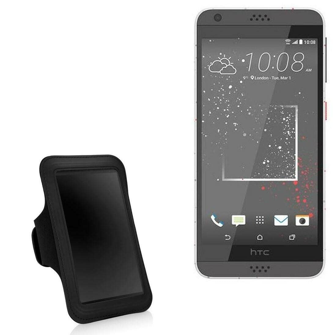 BoxWave Case Compatible with HTC Desire 530 - Sports Armband, Adjustable Armband for Workout and Running for HTC Desire 530 - Jet Black