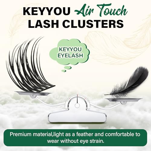 Image of KEYYOU Lash Clusters Air Touch Soft Volume D Curl 12mm Individual Lashes