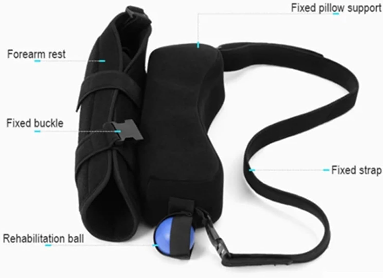 Cabestrillo universal for abducción de hombro, cabestrillo for lesiones de hombro for mujeres y hombres con almohada extraíble y pelota de ejercicio, correa de 3 puntos ajustable