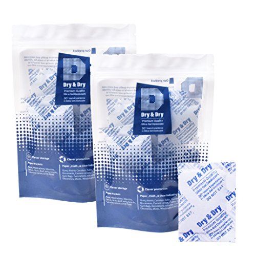 Lowest Price Dry & Dry 10 Gram [100 Packets] Premium Silica Gel Packets, Desiccant, Dehumidifiers - Rechargeable Fabric Silica Gel Packs, Moisture Absorbers, Silica Gel