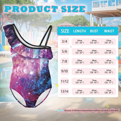 Image of Girls One Piece Swimsuit Ruffled Halter Bathing Suit with Adjustable Strap Beach Sport Swimwear for 3-14 Years