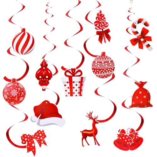 Decke Weihnachtsdekorationen, Weihnachten hängende Folie Wirbel...