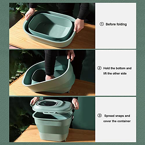 Large Sized Pet Food Storage Container with Lid, Foldable Snaps Closed Storage Bin with Food Scoop for Dog and Cat Food… - Image 3
