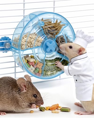 TriGia Paws Rotating Rat Foraging Toy Interactive Slow Feeder with 5 Compartments & 2 Openings Hanging Rat Enrichment Toy for Pet Rats Cage for Mental & Digestive Health Sturdy Safe Cage Accessory