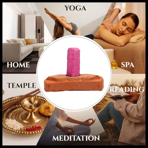 Image of Rose Oudh Smudge Incense 15 Bricks with Holder Combo, Natural Rose Oil & Agarwood Powder, Long Lasting Aroma for Love Affection Bonding, Home Purification, Meditation & Aromatherapy