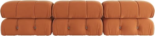 Miniatura 7 de Sofá modular convertible, moderno sofá de terciopelo de 3 plazas para sala de estar, apartamento (104 pulgadasnaranja)