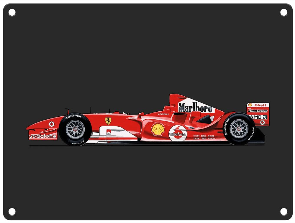 Coach House Partners Red Ferrari Racing Car Metal Sign, 15 X 20 Cms