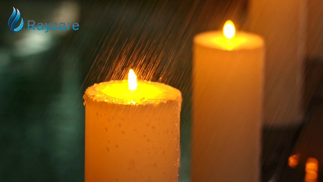 Image of Raycare 2Pcs 4'' X 12'' Large Waterproof Outdoor Flameless Candle, Battery Operated LED Candles with Remote Control and Timer, Electric Fake Plastic Pillar Candles, Ivory