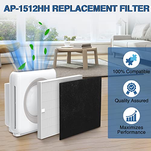 True Hepa Ap-1512Hh Replacement Filter For Ap-1512Hh Air Purifier 3304899 With 2 Carbon Filters #TOP1
