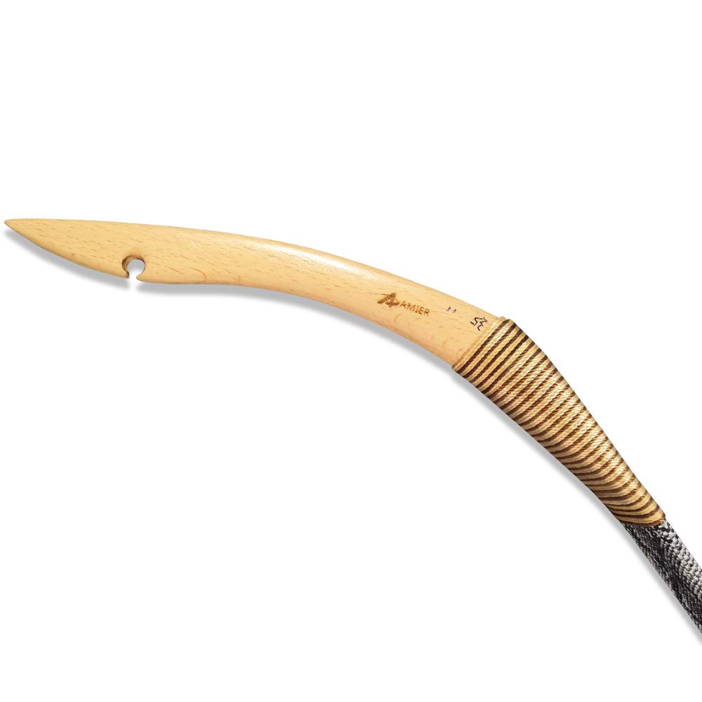 Arc Traditionnel Longbow Fait à la Main 25-40lbs Classique Chasse Cheval Plein air Cible Noir 25LBS