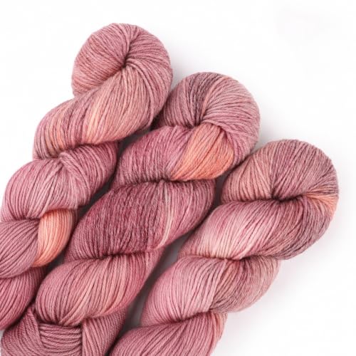 Image of Katech Wool Yarn for Crocheting, Cashmere Yarn Hand Dyed Yarns Orange Pink