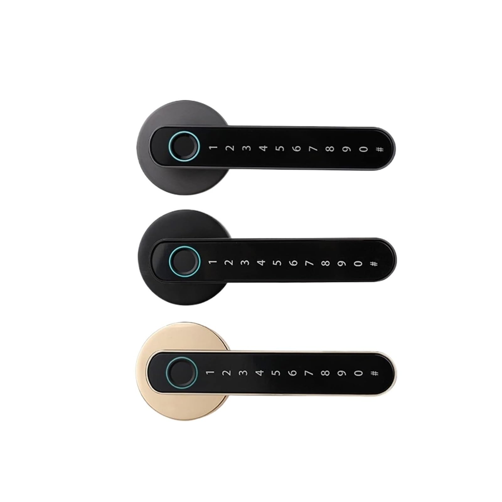Cerradura Inteligente Para Puerta Con Huella Dactilar Y Manija Código | Acceso Sin Llave, Principal(Gray)