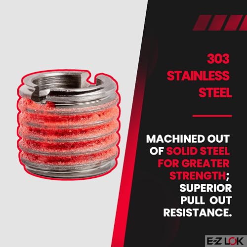 Image of E-Z LOK - 453-12 E-Z Lok Externally Threaded Insert, 303 Stainless Steel, M12-1.75 Internal Threads, M16x2.0 External Threads, 16.99mm Length, Made in US (Pack of 5)
