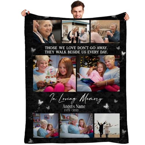 Muewent Personalisierte Decke mit 8 Fotodrucken, individuelle Decke mit...