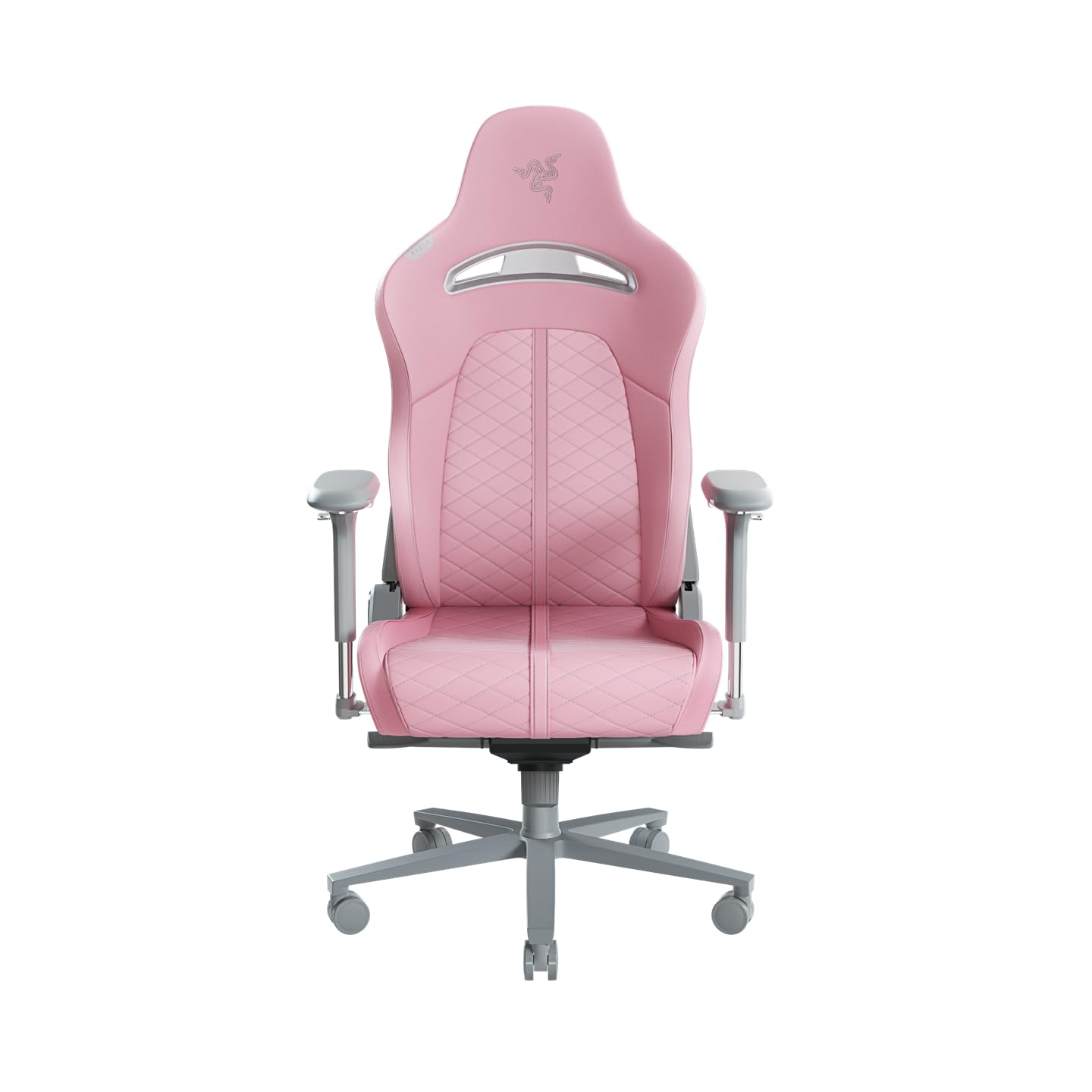 Razer Enki Gaming Chair: All-Day Gaming Comfort - Built-in Lumbar Arch - Optimized Cushion Density - Dual-Textured, Eco-Friendly Synthetic Leather - Reactive Seat Tilt & 152-Degree Recline - Pink
