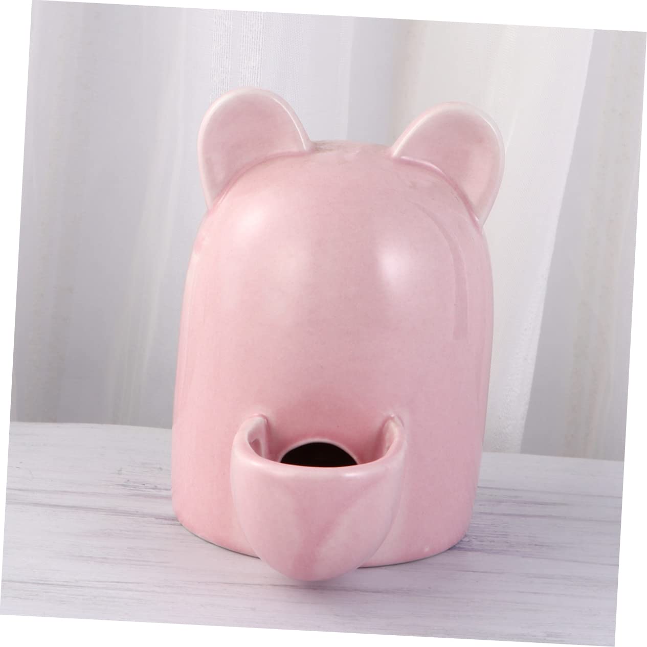 SUPVOX Ears Pet Automatic Feeder Ceramic Water Dispenser Bowl for Small Rabbits Hamsters Cats Self Dispensing Pet Supplies Red