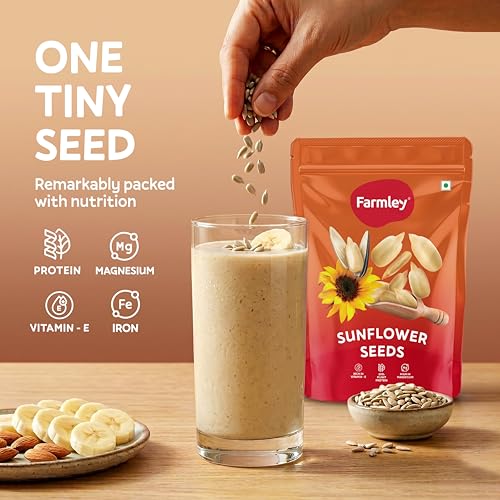 Image of Farmley Sunflower Seeds 200 gram I Sunflower Seeds for Eating | Diet Food | Healthy Snack | Raw seeds | Weight management | Source of Antioxidants Pack of 1