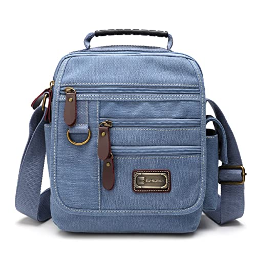 Image of Mens bag Canvas Shoulder Bag Small Messenger Crossbody Bag Work Bag Vintage Multi-function