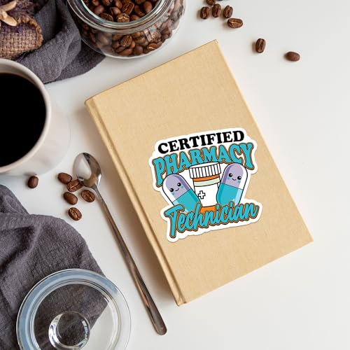 Image of Pharmacy Sticker 8 Pcs (Large Size) Vinyl Stickers Laptop Waterproof Decal for Car Bumper Water Bottle Notebook Luggage Window Funny Party Birthday Decorations - Size 4 Inches