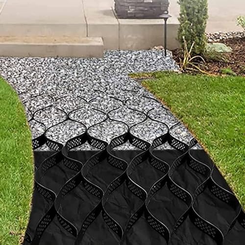 Estabilizador de geomalla de 2 pulgadas para muros de contención de jardín, rejilla de suelo duradera para patios al aire libre, caminos y paisajismo, perfecto para superficies de grava, arena y