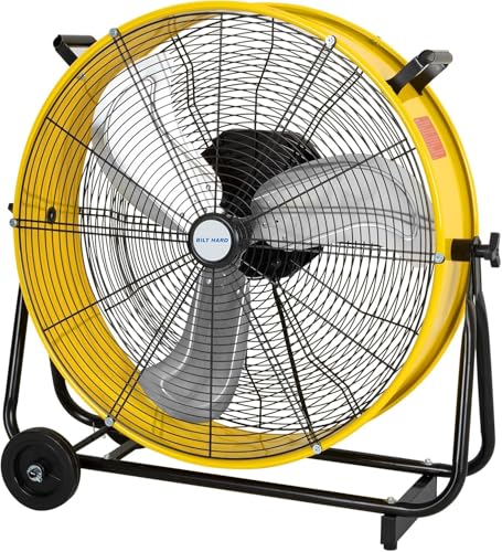 Image of BILT HARD 24 inch Industrial Drum Fan With DC Motor, Ultra Quiet, 7800 CFM, Heavy Duty Tilt Metal Drum Fan for Garage, Warehouse, Workshops, Factory and Basement, UL Safety Listed