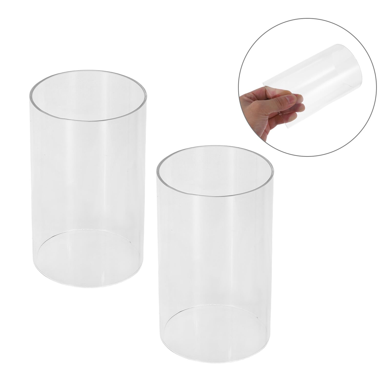 Angoily 2 Portacandele per Candele Trasparente: Barattoli per Candele Cilindrici Decorative - Candelabro Tavola Moderno Matrimonio Porta Candele per Decorazione Natalizia