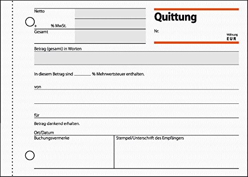 Sigel QU619 receipt block A6 transversal, 50 sheets, 1 piece, 1 item - Image 2