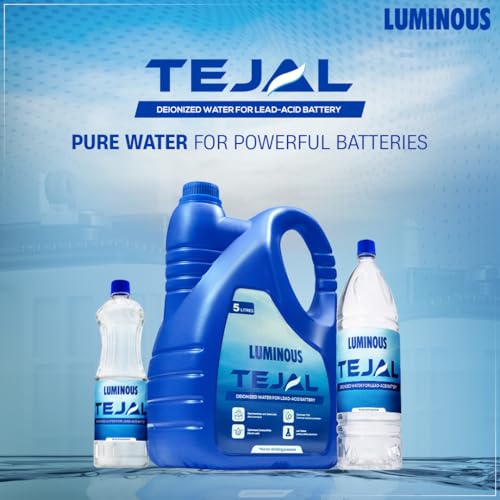 Image of Luminous Tejal Deionized Water - 5 Litre | Ultra-Pure Battery Water for Inverter & Automotive Batteries | Prevents Mineral Buildup | Enhances Battery Life