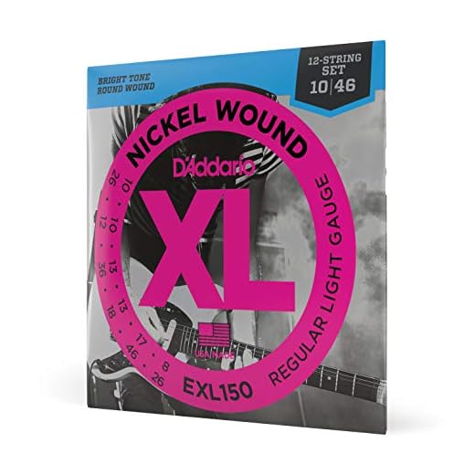 D'Addario EXL150 strängsats för 12-strängar gitarr 0,025 cm – 0,12 cm (.010 –,046 tum)