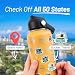 BlueTrail 50 States Water Bottle with Stickers - 32 oz Insulated Stainless Steel, Upgraded Leak-Proof Lid, UV & Waterproof Permanent Stickers, Laser Engraved 50 States of the USA (Copper Glow)