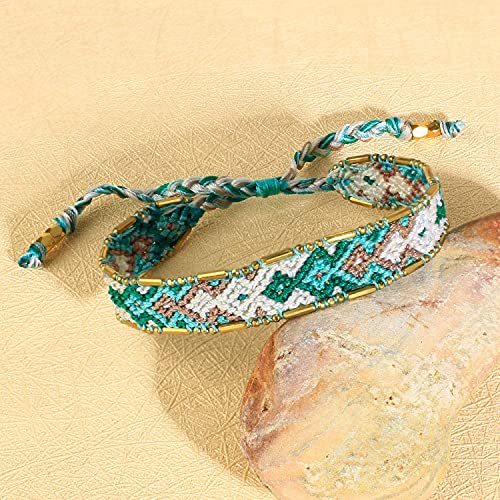 KELITCH Women Wrap Friendship Bracelets Boho Hand-Braided Strand Bracelets Ethnic Bangle Bracelets - Image 4