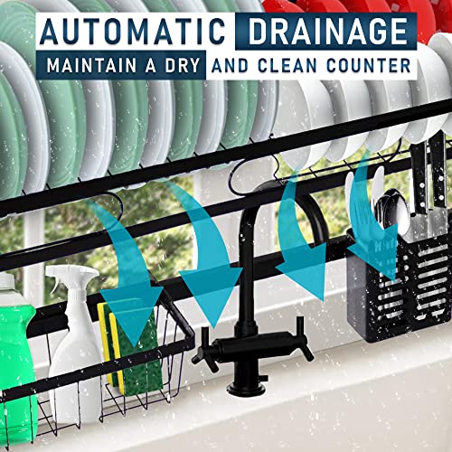 Ecomerr Over The Sink Dish Drying Rack - 2 Tier Stainless Steel Over The Sink Dish Rack With Sink Caddy, Utensil & Cutting Board Holder - Kitchen Counter Space Saver #TOP2