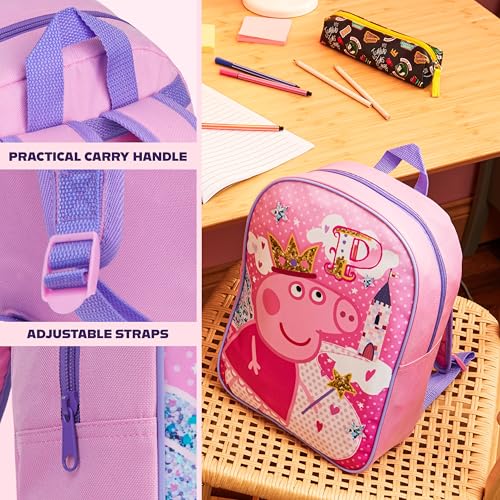 Get Trend Peppa Pig Mini Backpack Kids Toddlers 13x9” Rucksack Kindergarten Bag Preschool Sports Travel Backpacks 3+ Gifts for Kids (Pink Peppa Pig) 5