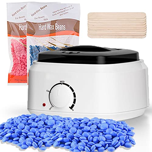 Waxing Kit, Eyesgood Waxing Warmer Kit for Painless Hair Removal, Home Wax Kit with Hard Wax Beans for Woman Men, Legs, Face, Armpits, Eyebrows, Bikini