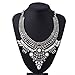 Produktbild WTZWY Vintage Chunky Tribal Lätzchen mit Diamanten Statement Halsketten für Frauen, Charm Ethnic Bohemian Geometric Choker Collar Schmuck Bankett Geburtstagsgeschenk