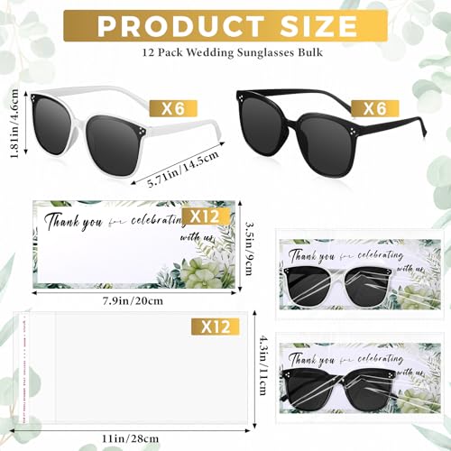 12 Pack Wedding Sunglasses Bulk Bridal Shower Bachelorette Party Gifts Wedding Party Favors for Guests(Eucalyptus)2
