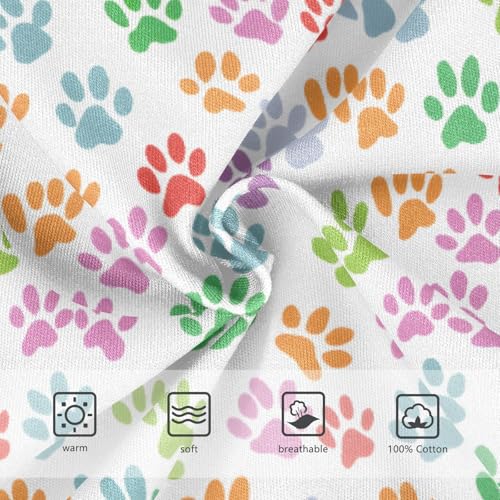 Colorful Paw Pattern Boys' Underwear 100% Cotton Boys' Briefs Soft Toddler Underwear3