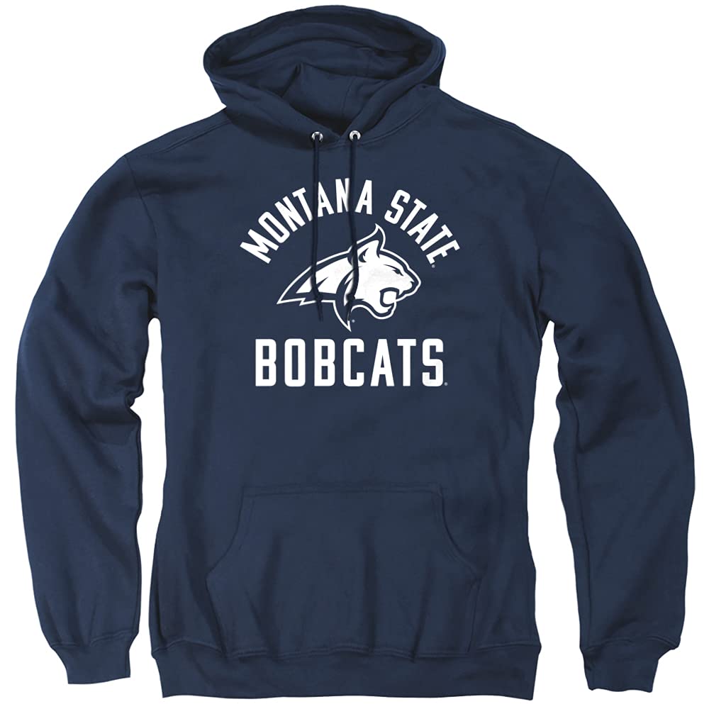 Montana State University Official One Color MSU Bobcats Logo Unisex Adult Pull-Over Hoodie,Navy, Large