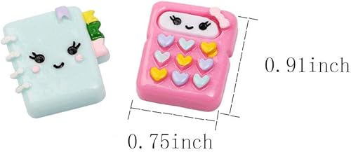 Miniatura 2 de XQingmei 30 piezas de dibujos animados mini lápiz computadora computadora parte trasera plana resina decoración accesorios de cristal barro relleno