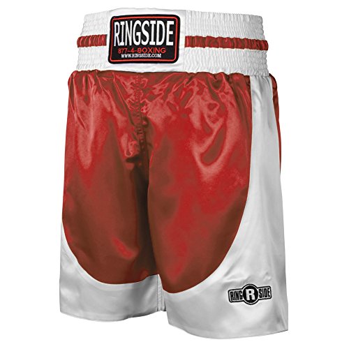 pro boxing - Ringside Pro-Style Boxing Trunks Red/White, Medium