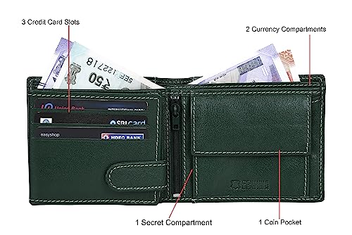 Oliver Leather Wallet for Men, Aniline Green, Contemporary3