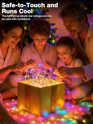 Image of 6Pack Fairy Lights with Timer, 7ft 20 LED Twinkle Light Battery Operated 3 Modes, Mini String Lights for Christmas Trees Wreath Party DIY Mason Jars Bottles Decor, Multi-Colored
