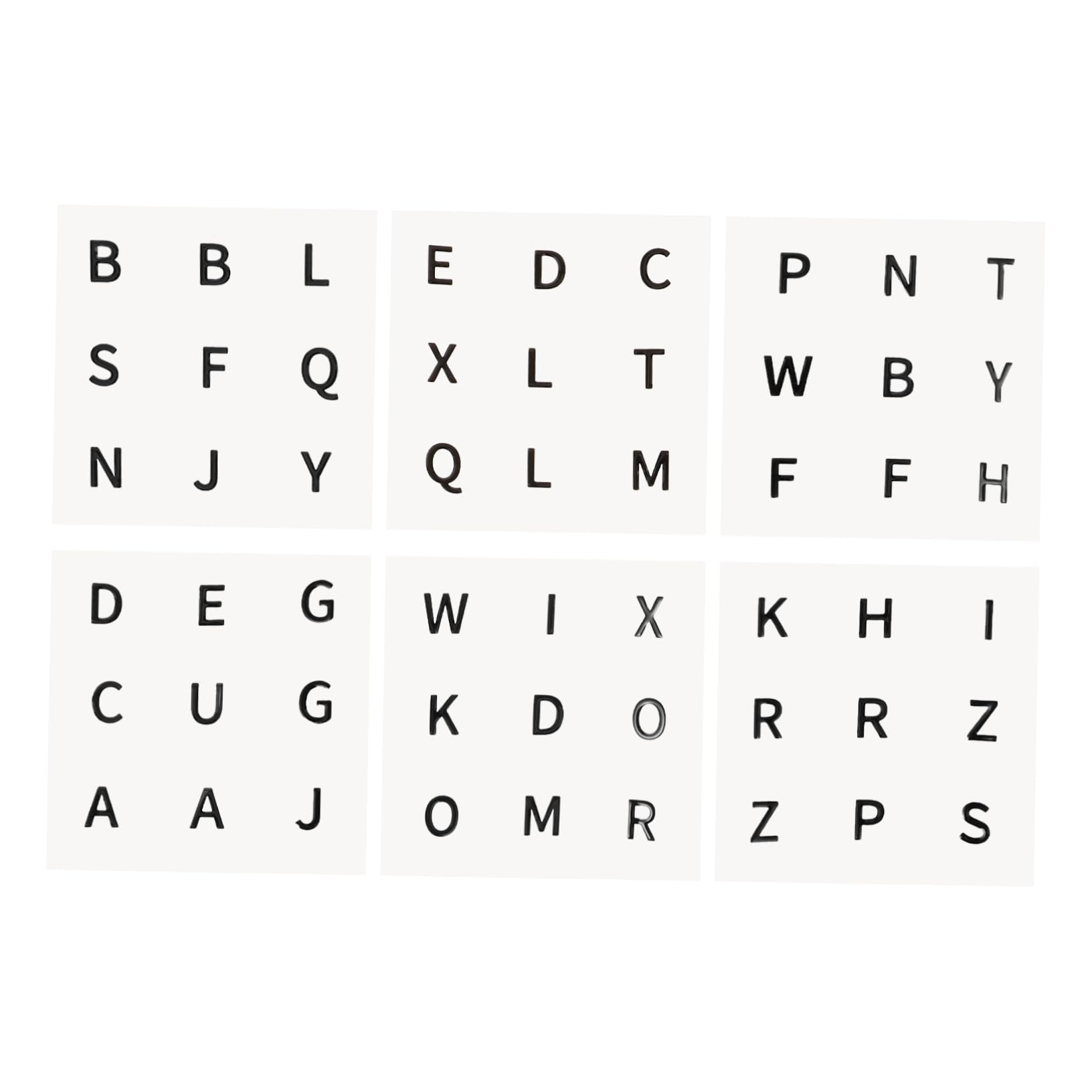 Toyvian 6 Sheets Large Print Cube Decal of Convex Alphabet Stickers for Visually Challenged Puzzle Cube Accessories Enhancing Accessibility for Low Vision Users