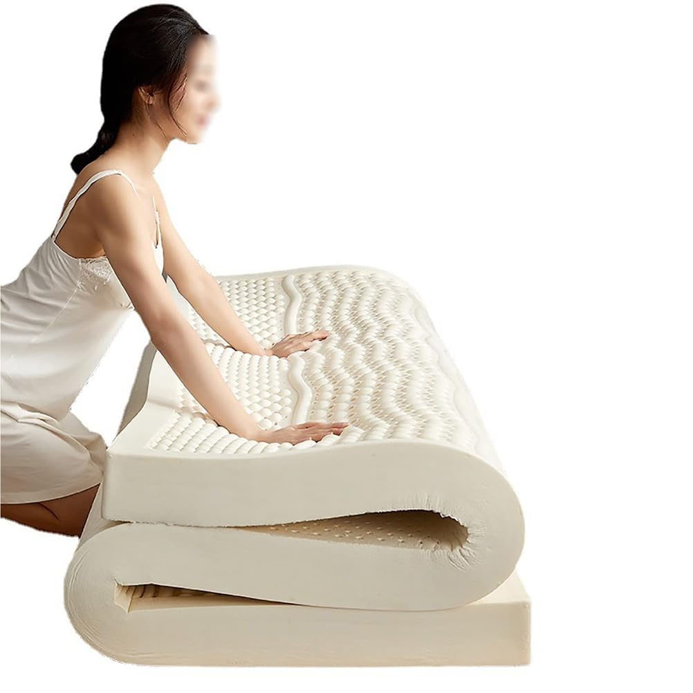 Naturlatexmatratze, Naturlatexmatratzenauflage – Hypoallergene, atmungsaktive Matratzenauflage für optimalen Komfort und Unterstützung – Ideal für Tatami-Betten und zur Linderung von Allergi