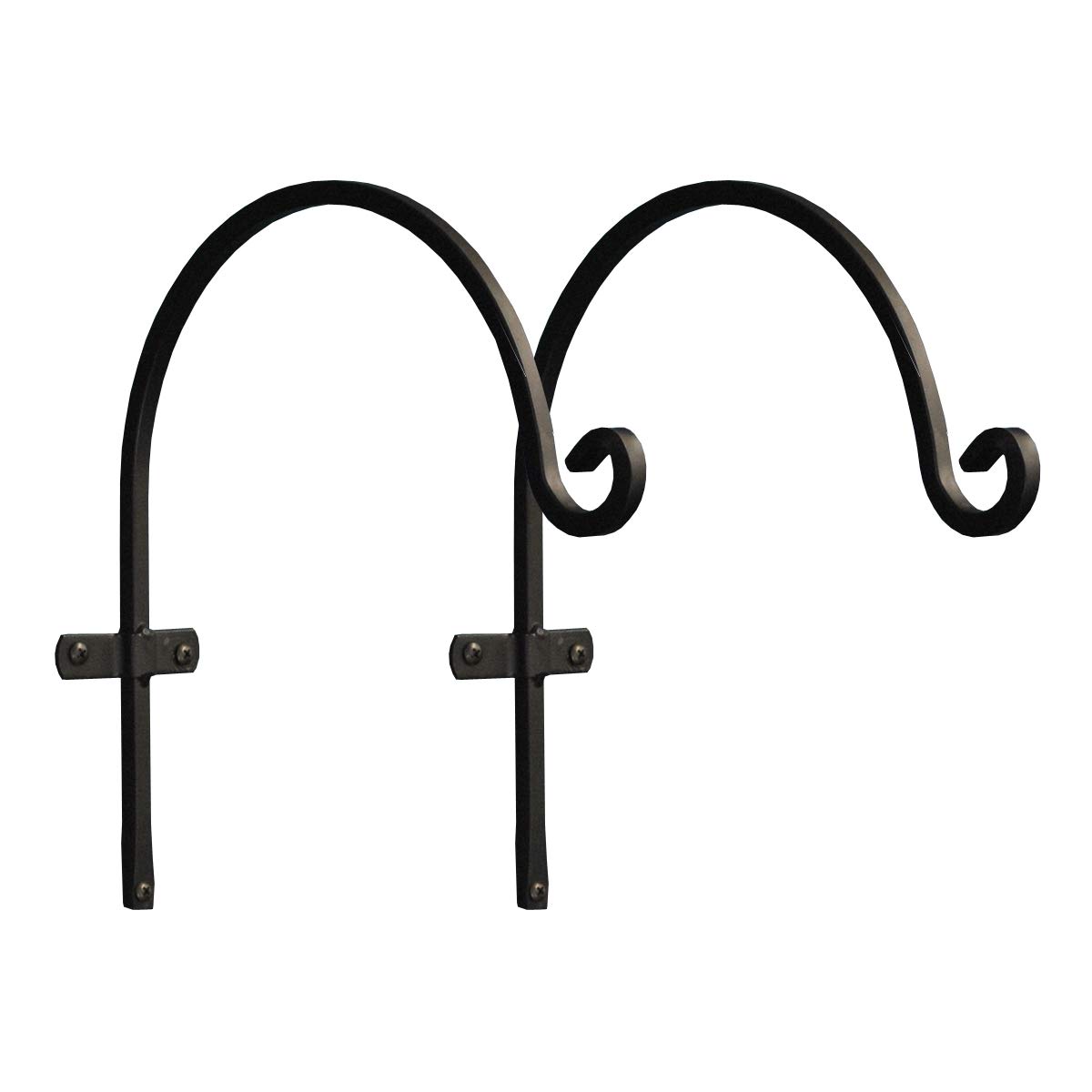 Selections Metal Round Garden Hanging Basket Hooks Brackets Hangers (30cm) - Pack of 2